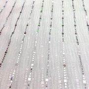 Imported Moonlight Sequence Fabric : White