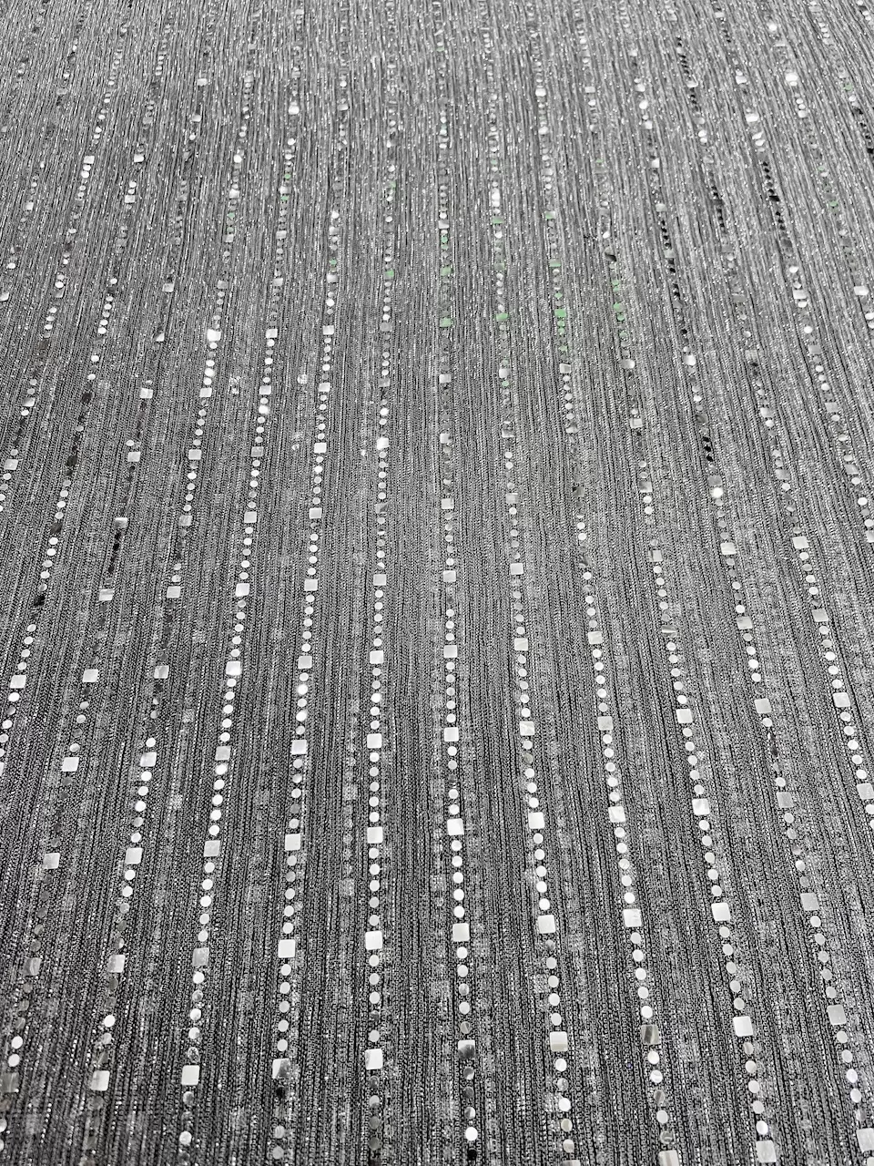 Imported Moonlight Sequence Fabric : Grey