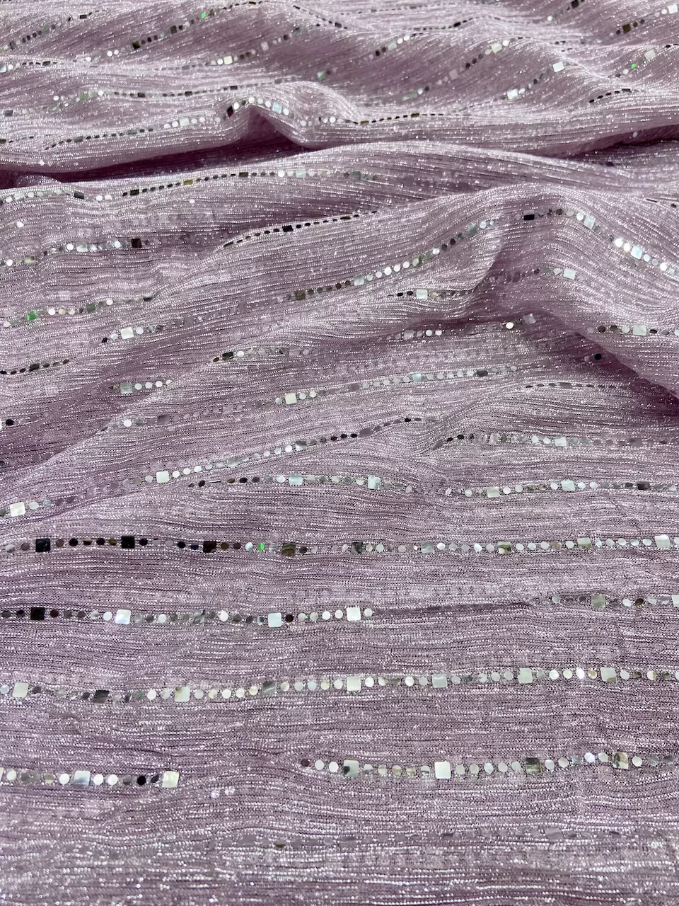 Imported Moonlight Sequence Fabric : Pink