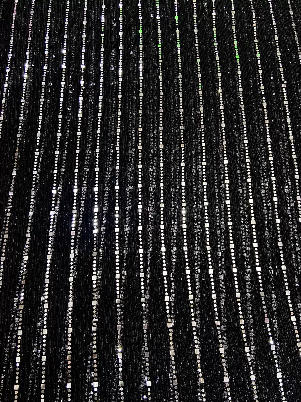 Imported Moonlight Sequence Fabric : Black