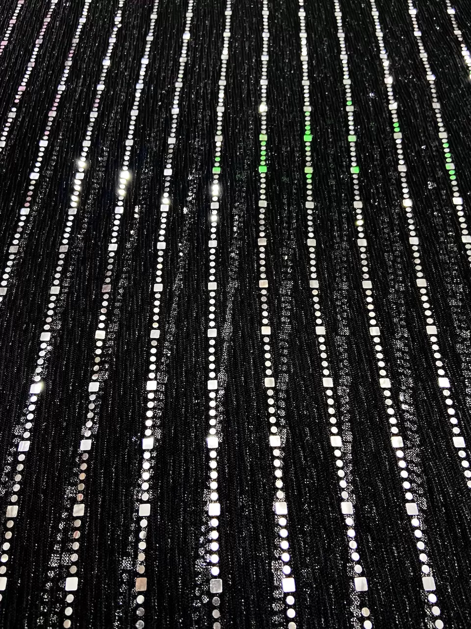 Imported Moonlight Sequence Fabric : Black