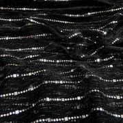 Imported Moonlight Sequence Fabric : Black