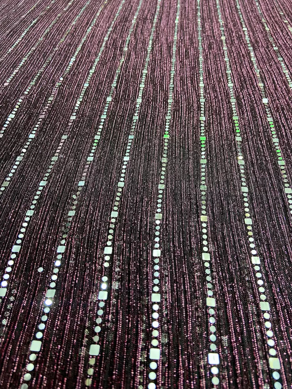 Imported Moonlight Sequence Fabric : Wine