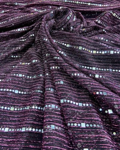 Imported Moonlight Sequence Fabric : Wine