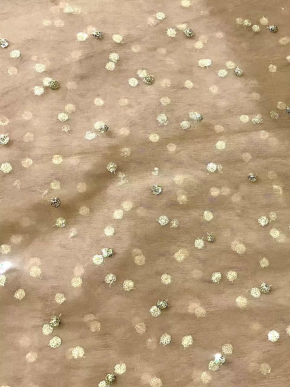 All Over Gold Sequin Buti On Antique Gold Fabric