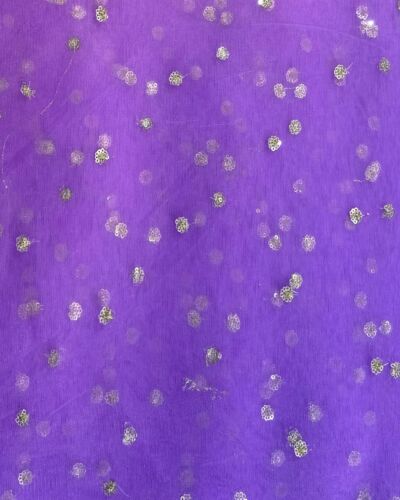 All Over Gold Sequin Buti On Lavender Fabric