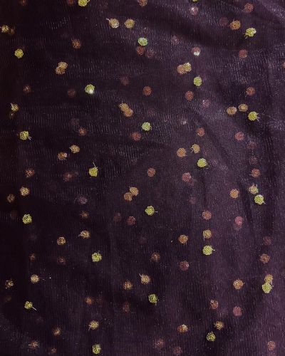 All Over Gold Sequin Buti On Wine Net Fabric