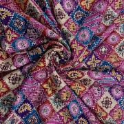 chinon fabric | Multicolour Patola Print Chinon Fabric With Sequin Embroidery In Check Pattern