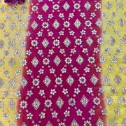 Heavy Gota & Jari Embroidery on Yellow, Pink & Orange Shaded Georgette