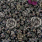 Heavy Floral Multi Colour Thread & Sequin Embroidery on Black Georgette