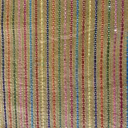 Stripe Design Multi Coloured Thread & Sequin Embroidery on Ochre Yellow Georgette Fabric