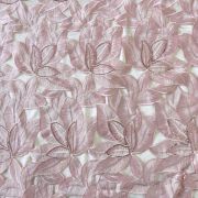 Cut work Leaf Design Imported fabric with Thread & Sequin Embroidery on Pink Cotton Fabric