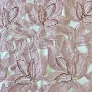 Cut work Leaf Design Imported fabric with Thread & Sequin Embroidery on Pink Cotton Fabric