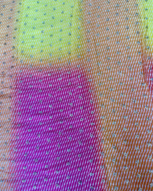 Chinon Multi Coloured Leheriya Printed Fabric with Sequin Buti all over
