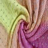 chinon fabric | Chinon Multi Coloured Leheriya Printed Fabric with Sequin Buti all over