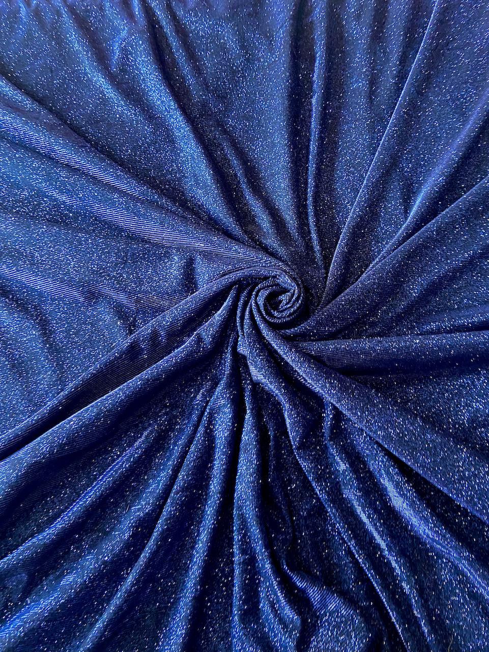 Big Width Lycra Navy Blue Shimmer Fabric