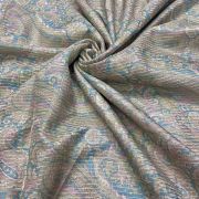 modal print fabric | printed modal fabric | Paisley Printed Pure Modal Fabric with Pinned Stripes