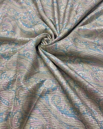 Paisley Printed Pure Modal Fabric with Pinned Stripes