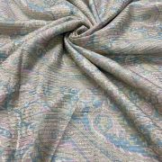 Paisley Printed Pure Modal Fabric with Pinned Stripes