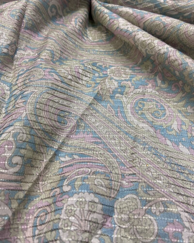 Paisley Printed Pure Modal Fabric with Pinned Stripes