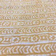 Yellow Malmal Silk Embroidered Batik Print