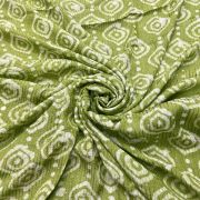 Green Malmal Silk | Green Malmal Silk Embroidered Batik Print