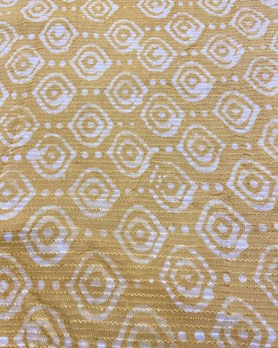 Yellow Malmal Silk Embroidered Batik Print