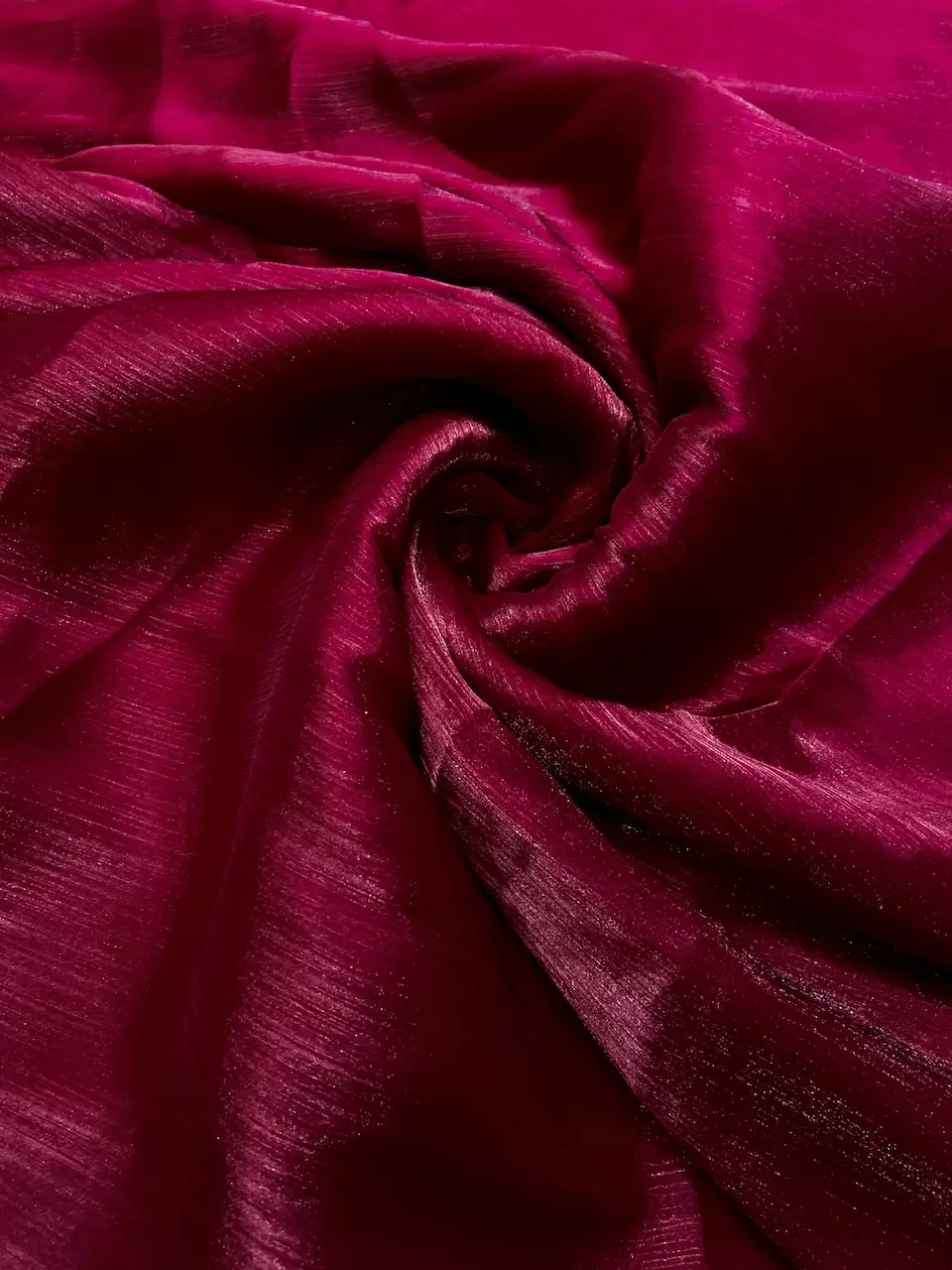 Crinkled Glass Organza Fabric Wine