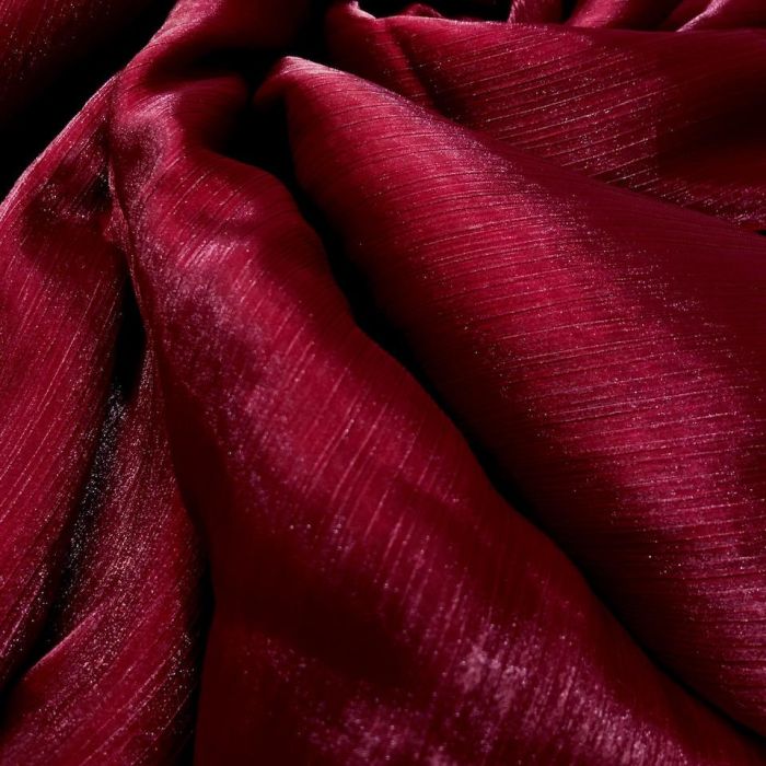 Crinkled Glass Organza – Deep Red