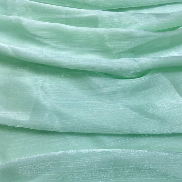 Crinkled Glass Organza – Pastel Green