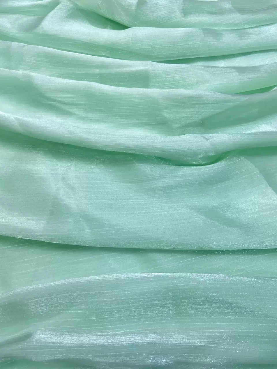 Crinkled Glass Organza – Pastel Green
