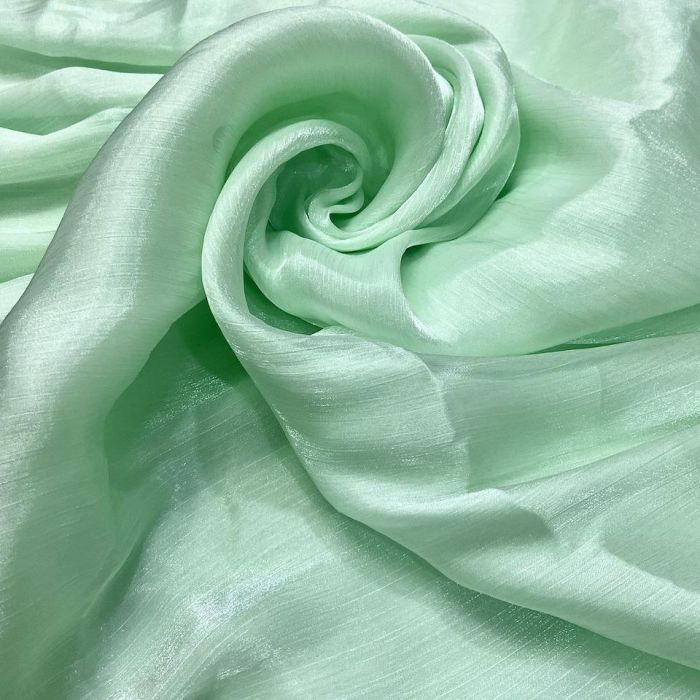 Crinkled Glass Organza – Pastel Green