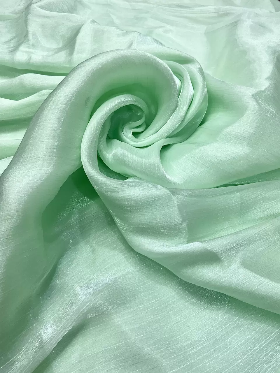 Crinkled Glass Organza – Pastel Green