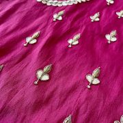 Buti Design Zardozi & Gota Hand Embroidered On Pink Unstitched Blouse Piece