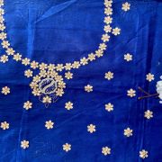 All Over Buti Design Zardozi, Pearl & Gota Hand Embroidered On Unstitched Royal Blue Blouse Piece