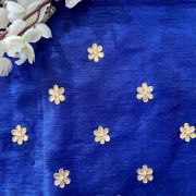 All Over Buti Design Zardozi, Pearl & Gota Hand Embroidered On Unstitched Royal Blue Blouse Piece