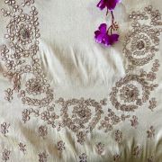 White Buta Design Hand Embroidered Unstitched Blouse Piece