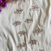 White Buta Design Hand Embroidered Unstitched Blouse Piece