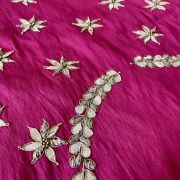 All Over Buta Design Hand Embroidered On Pink Unstitched Blouse Piece