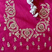 Pink Buta Design Hand Embroidered Unstitched Blouse Piece