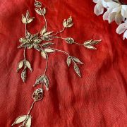 Red All Over Buti Embroidered On Unstitched Blouse Piece