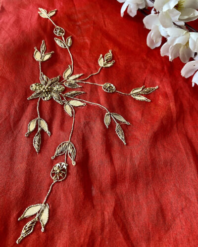 Red All Over Buti Embroidered On Unstitched Blouse Piece