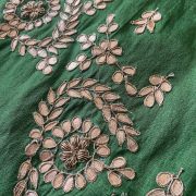 Green Buta Design Hand Embroidered Unstitched Blouse Piece