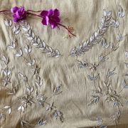 Gold All Over Buti Embroidered On Unstitched Blouse Piece