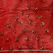 Red All Over Sequin Buti Hand Embroidered Unstitched Blouse Piece