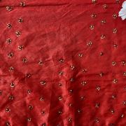 Red All Over Sequin Buti Hand Embroidered Unstitched Blouse Piece