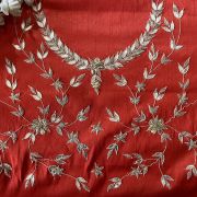 embroidered silk blouses | unstitched embroidered blouse piece | silk embroidered blouse | Red All Over Buti Embroidered On Unstitched Blouse Piece