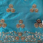 Sea Green Zardozi Gota & Dabka Hand Embroidered Unstitched Blouse Piece