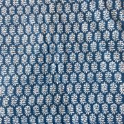 Blue Hand Block Print Paisley Design Cotton Fabric