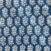 Blue Hand Block Print Paisley Design Cotton Fabric